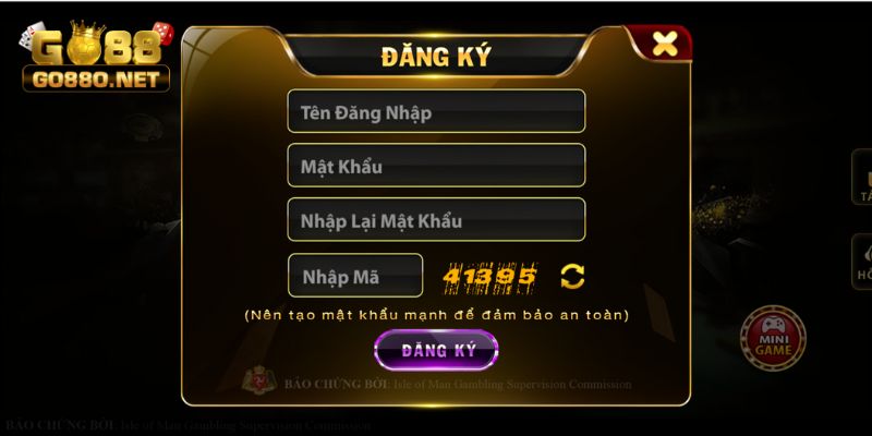 Chọn “Đăng ký” để hoàn thành việc tạo tài khoản Go88